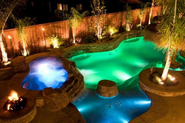 Dream backyard with LED Pool Lighting