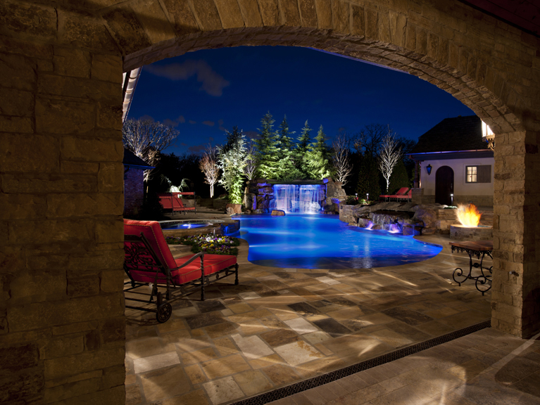 Edgewater Estate Luxury Pool - Inground Pool Lights